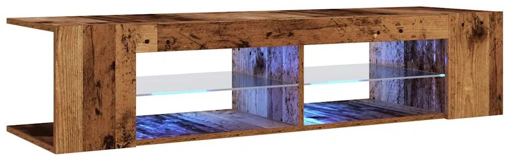 vidaXL Έπιπλο Τηλεόρασης LED Όψη Παλαιού Ξύλου 135x39x30 εκ.Επεξ. Ξύλο