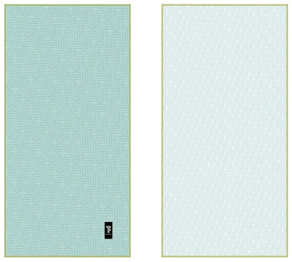 Πετσέτα Θαλάσσης Με Νεσεσέρ Motivo 02 Turquoise-Ciel Feel &amp; Touch Beach 90x180cm Polyester-Polyamide
