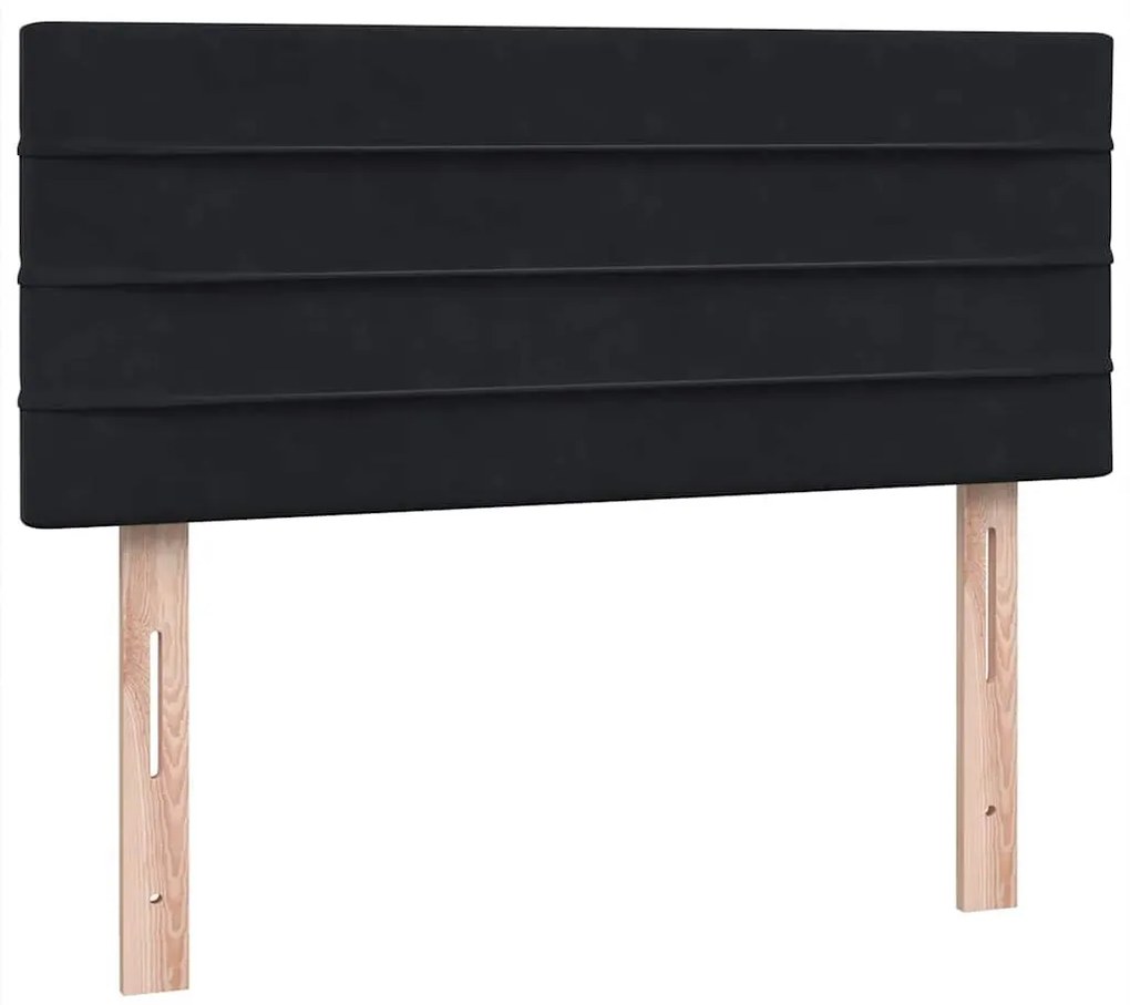 Box Spring Κρεβάτι με στρώμα Μαύρο 120x220 cm Βελούδινο - Μαύρο