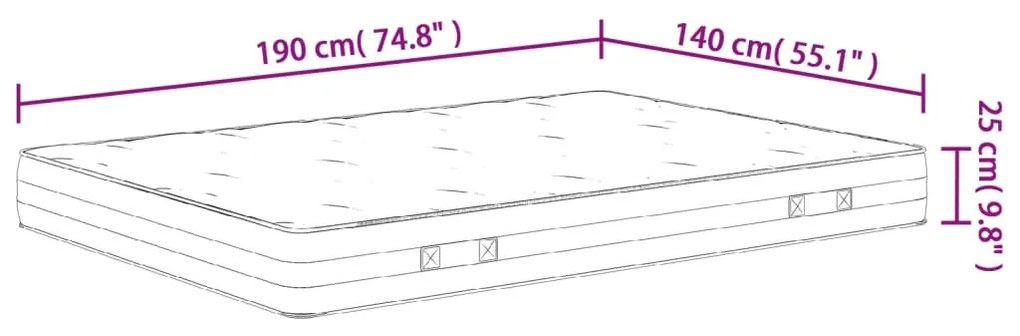 ΣΤΡΩΜΑ ΜΕ POCKET SPRINGS ΜΕΣΑΙΑ ΣΚΛΗΡΟΤΗΤΑ 140X190 ΕΚ. 372852