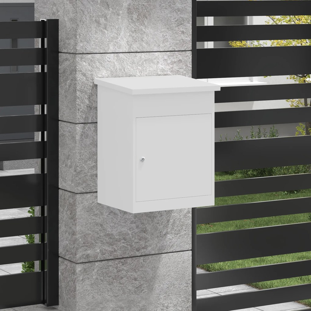 vidaXL Θυρίδα Πακέτων Λευκό 44 x 35 x 59 εκατοστά Ατσάλι