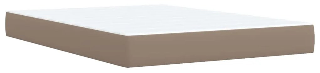 vidaXL Κρεβάτι Boxspring με Στρώμα Καπουτσίνο 140x190εκ.από Συνθ.Δέρμα