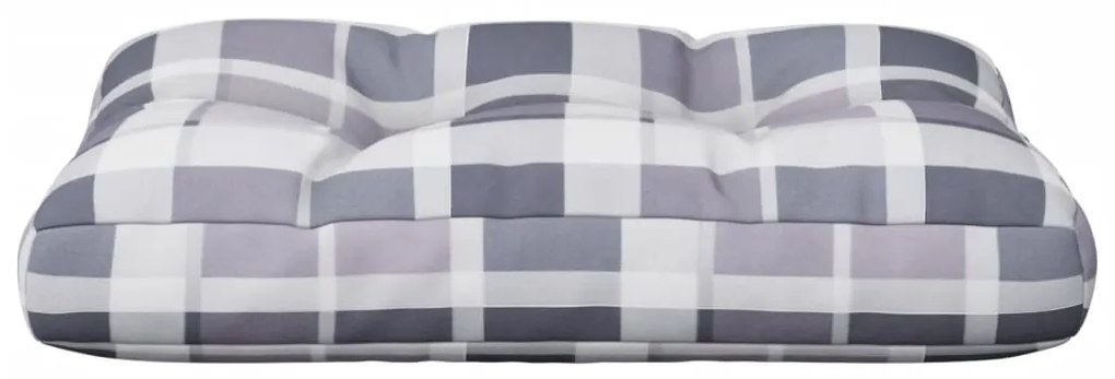 vidaXL Μαξιλάρι Παλέτας Γκρι Καρό 50 x 40 x 12 εκ. Υφασμάτινο