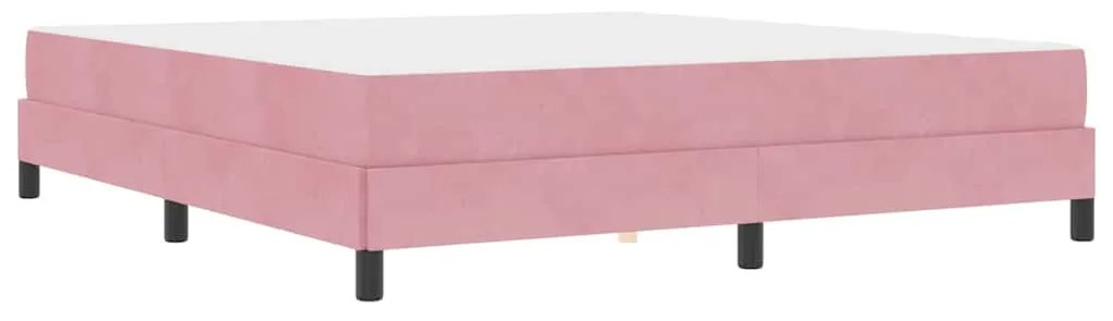 vidaXL Κρεβάτι box spring με στρώμα Ροζ 180 x 220 εκ. Βελούδο