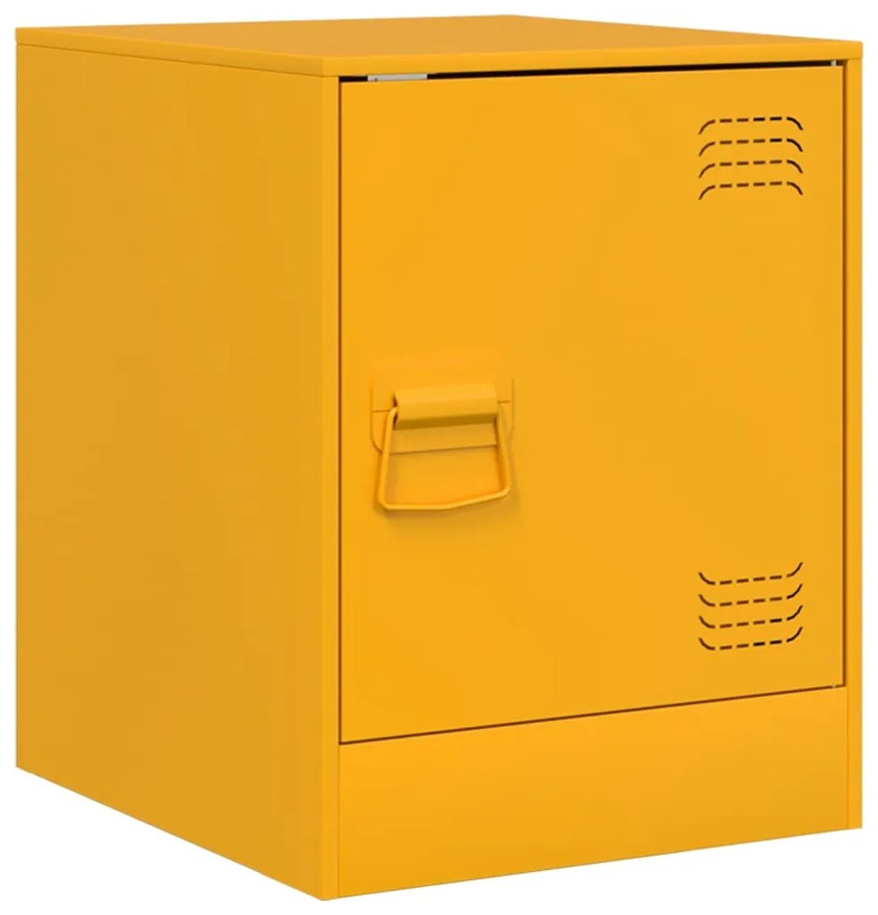 vidaXL Κομοδίνα 2 τεμ. Μουσταρδί 34,5 x 39 x 44 εκ. από Χάλυβα
