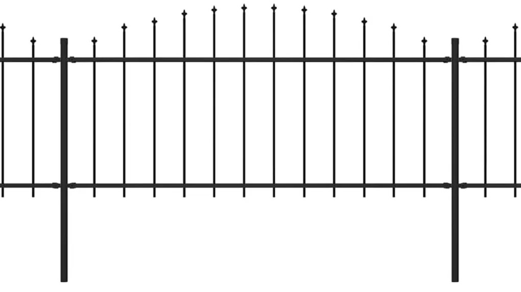 vidaXL Κάγκελα Περίφραξης με Λόγχες Μαύρα (0,5-0,75)x15,3 μ. Ατσάλινα