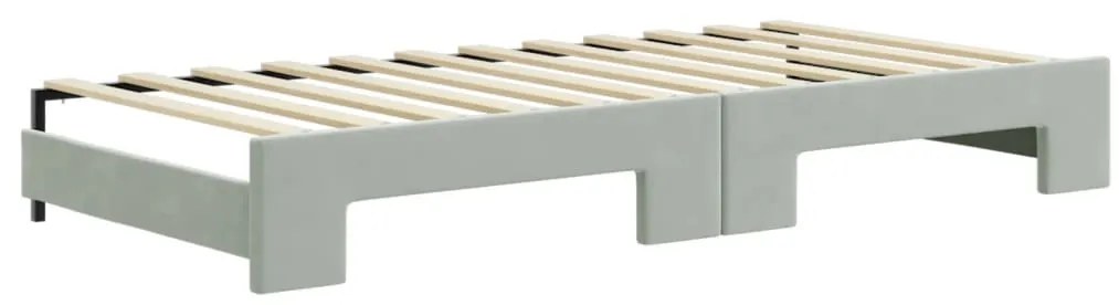 vidaXL Καναπές Κρεβάτι Συρόμενος Αν. Γκρι 90x200 εκ Βελούδο & Συρτάρια