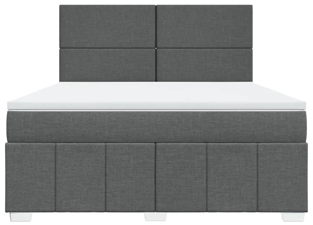 ΚΡΕΒΑΤΙ BOXSPRING ΜΕ ΣΤΡΩΜΑ ΣΚΟΥΡΟ ΓΚΡΙ 180X200 ΕΚ ΥΦΑΣΜΑΤΙΝ 3291741