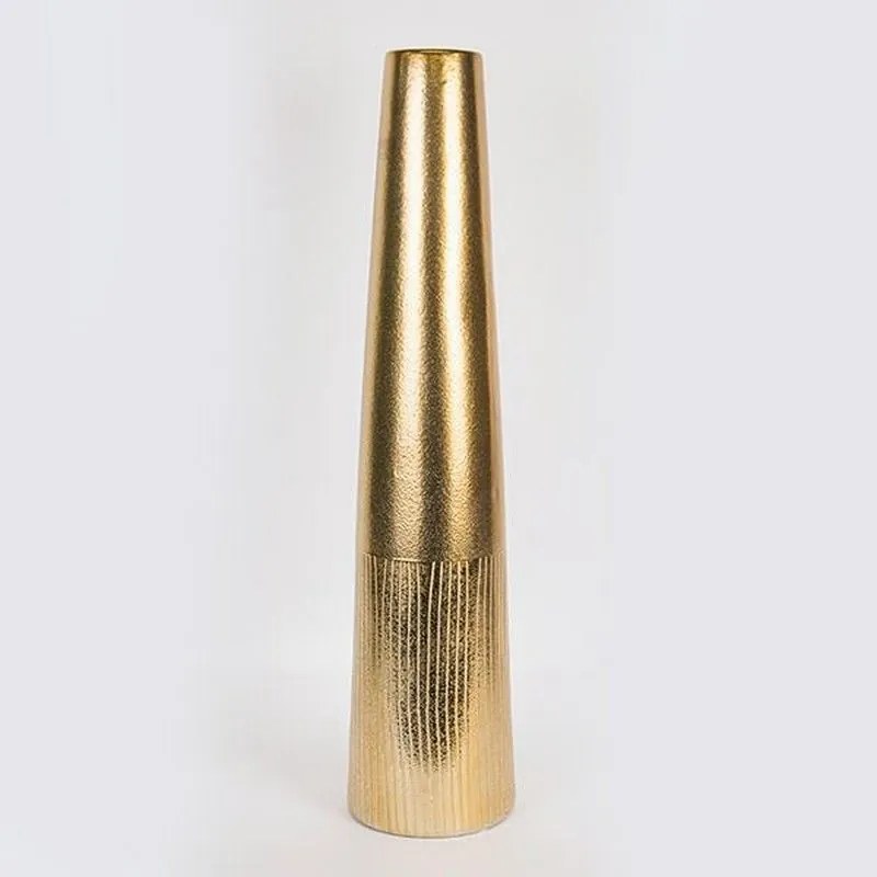 Βάζο Κεραμικό 752-20293 18.5x18.5x81.5cm Gold Estheti Home Ceramic