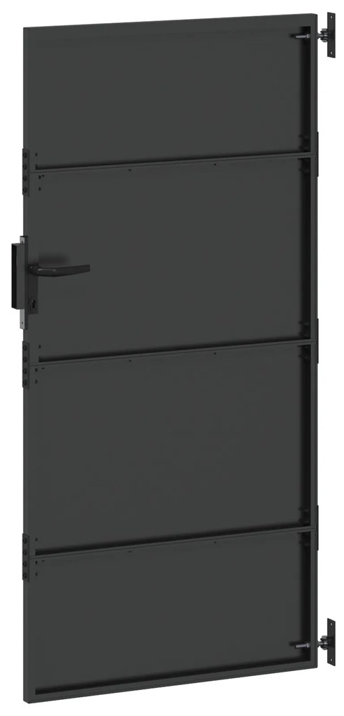 vidaXL Πύλη Κήπου Μαύρο 105 x 175 cm Ατσάλι με Επικάλυψη Πούδρας
