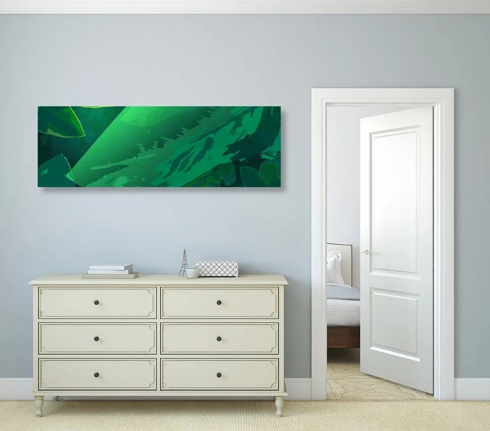 Εικόνα πράσινων φύλλων στην ζούγκλα - 150x50