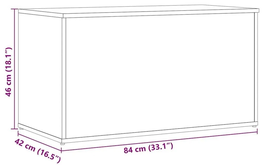 Μπαούλο Αποθήκευσης Δρυς τεχνίτης 84 x 42 x 46 εκ - Καφέ