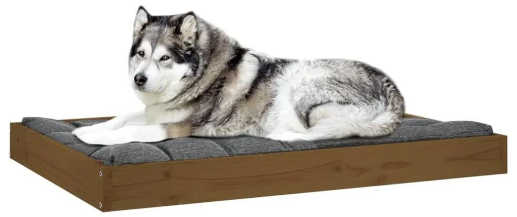 Κρεβάτι Σκύλου Μελί 101,5 x 74 x 9 εκ. από Μασίφ Ξύλο Πεύκου - Καφέ