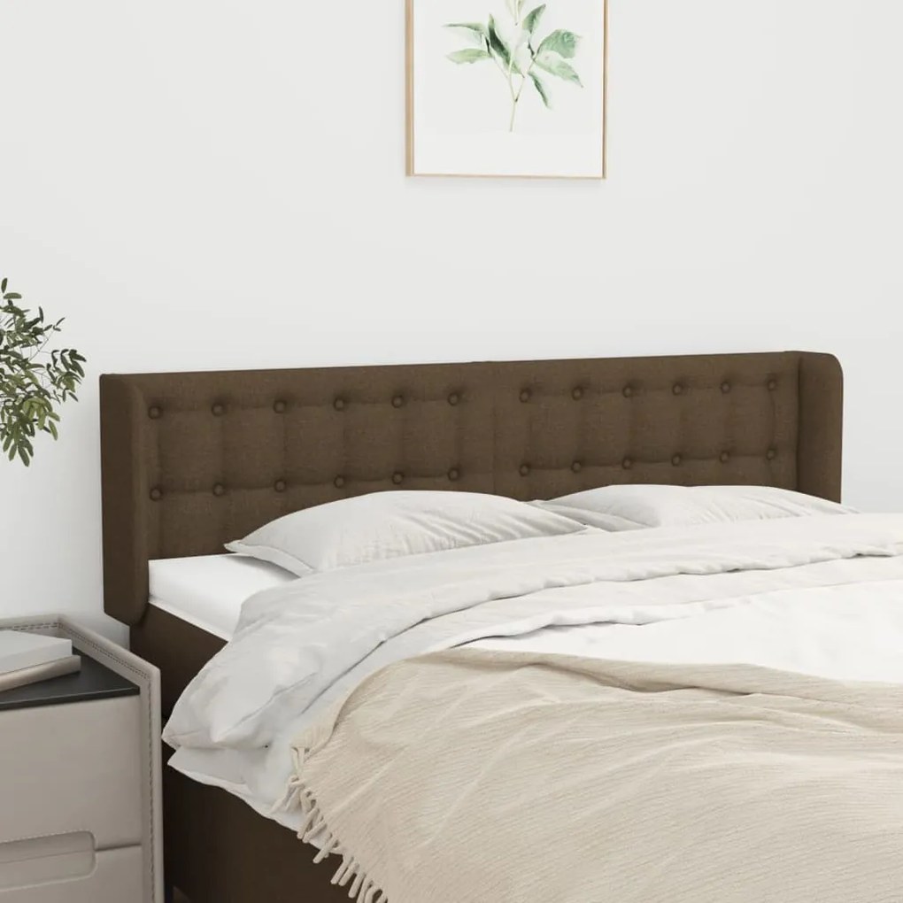 vidaXL Κεφαλάρι με Πτερύγια Σκούρο Καφέ 147x16x78/88 εκ. Υφασμάτινο