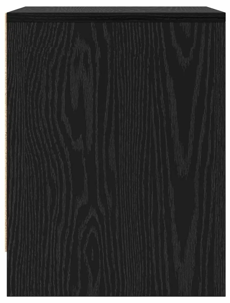 vidaXL Κομοδίνο Μαύρη Οξυά 45 x 34 x 44,5 εκ Επεξεργασμένο ξύλο