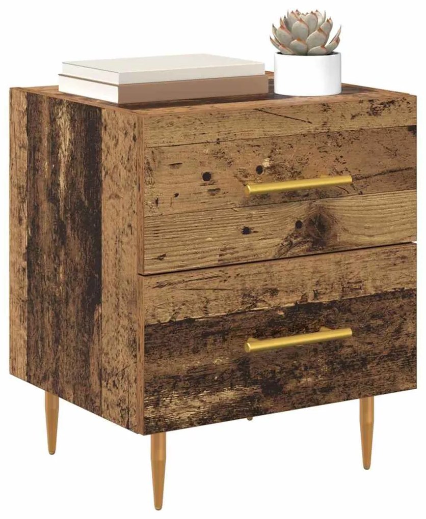 vidaXL Κομοδίνο 2 pcs Παλιό Ξύλο 40 x 35 x 47,5 εκ Επεξεργασμένο ξύλο