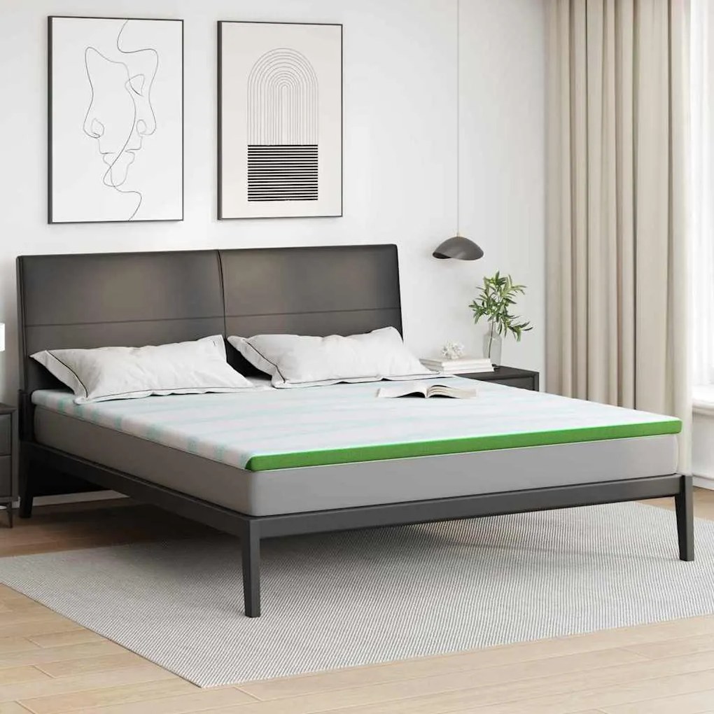 vidaXL Στρώματα Λευκό και Πράσινο 200 x 200 cm