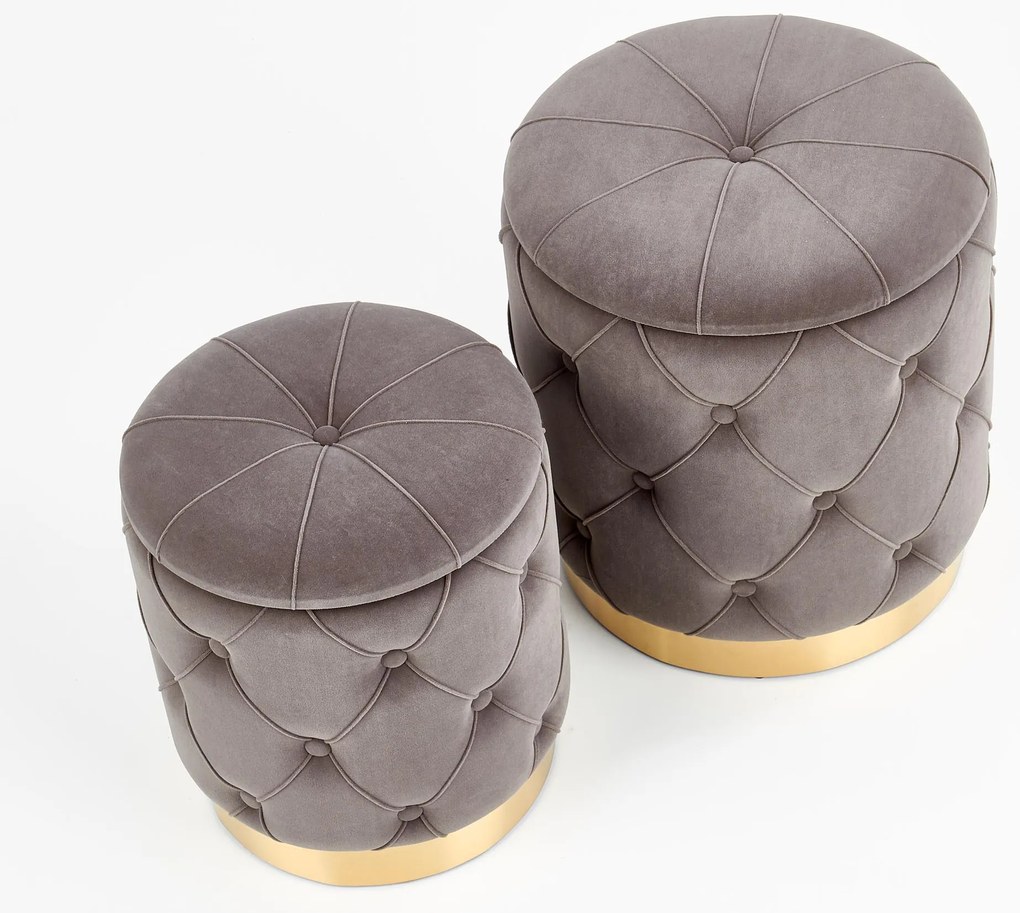 POLLY set of two stools, color: grey DIOMMI V-CH-POLLY-PUFA-POPIEL