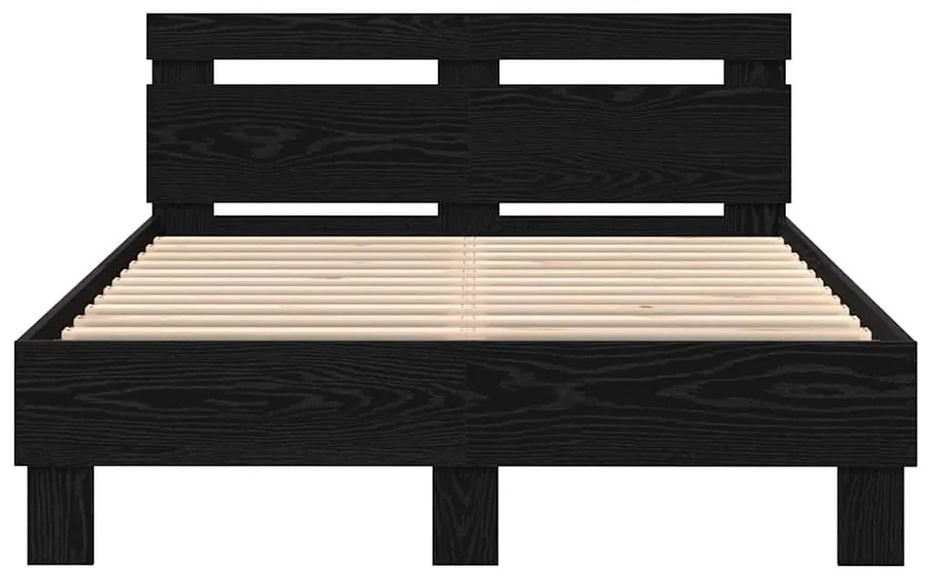 vidaXL Σκελετός Κρεβατιού Μαύρη δρυς 120 x 200 cm Επεξεργασμένο ξύλο