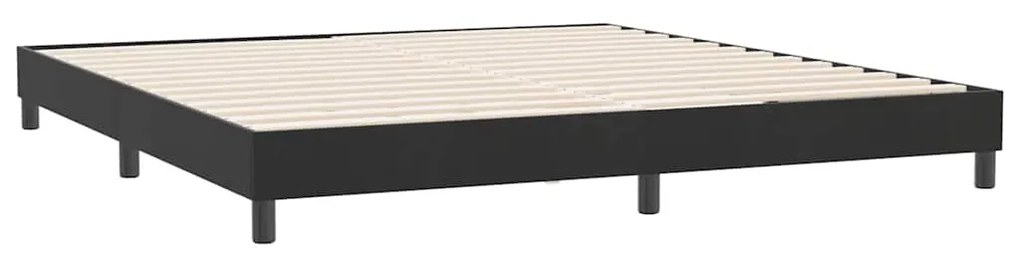 vidaXL Κρεβάτι Boxspring με Στρώμα Μαύρο 180x210 εκ. Βελούδινο