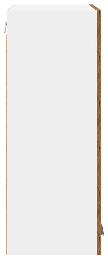 vidaXL Κρεμαστό ντουλάπι με πόρτα Riga Παλιό Ξύλο 60 x 31 x 80 εκ.