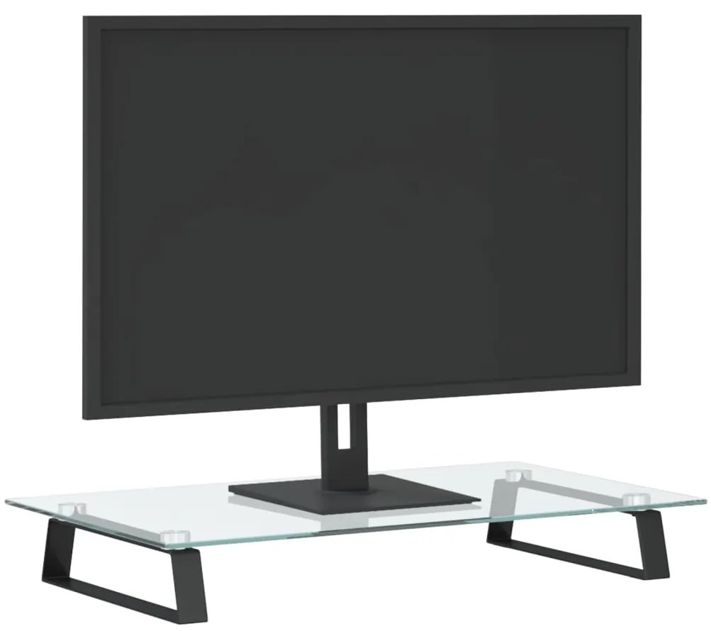 vidaXL Βάση Οθόνης Μαύρη 60x35x8 εκ. από Ψημένο Γυαλί και Μέταλλο