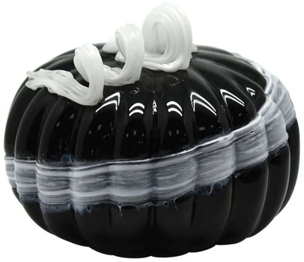 Διακοσμητική Κολοκύθα 15-00-23925 Φ18,5x16cm Black-White Marhome Glass
