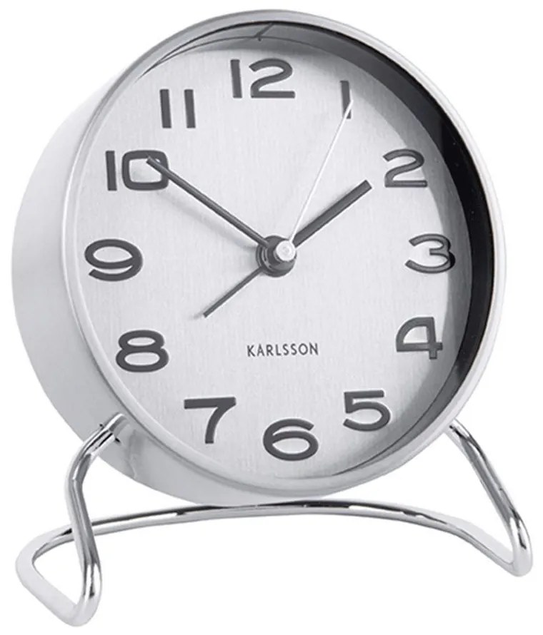 Ρολόι Επιτραπέζιο - Ξυπνητήρι Classical Numbers KA5763SI  9,5x7cm Silver Karlsson Steel