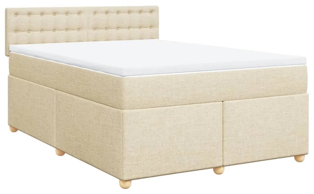 ΚΡΕΒΑΤΙ BOXSPRING ΜΕ ΣΤΡΩΜΑ ΚΡΕΜ 160X200 ΕΚ. ΥΦΑΣΜΑΤΙΝΟ 3286750