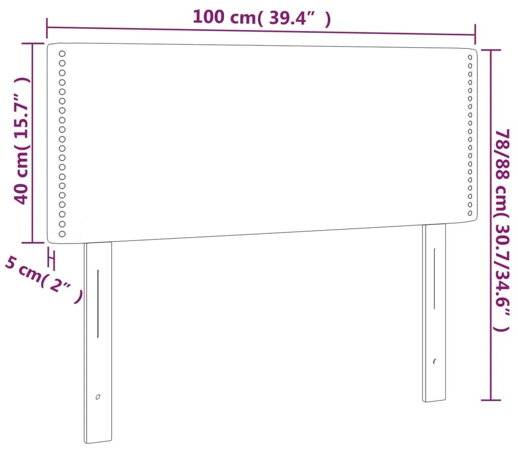 vidaXL Κεφαλάρι Κρεβατιού LED Μαύρο 100x5x78/88 εκ. Συνθετ. Δέρμα