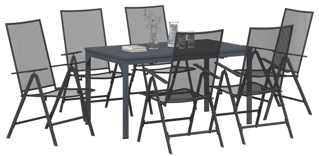 vidaXL Σετ Φαγητού Κήπου 7 pcs Ανθρακί Μεγέθους πλήρους