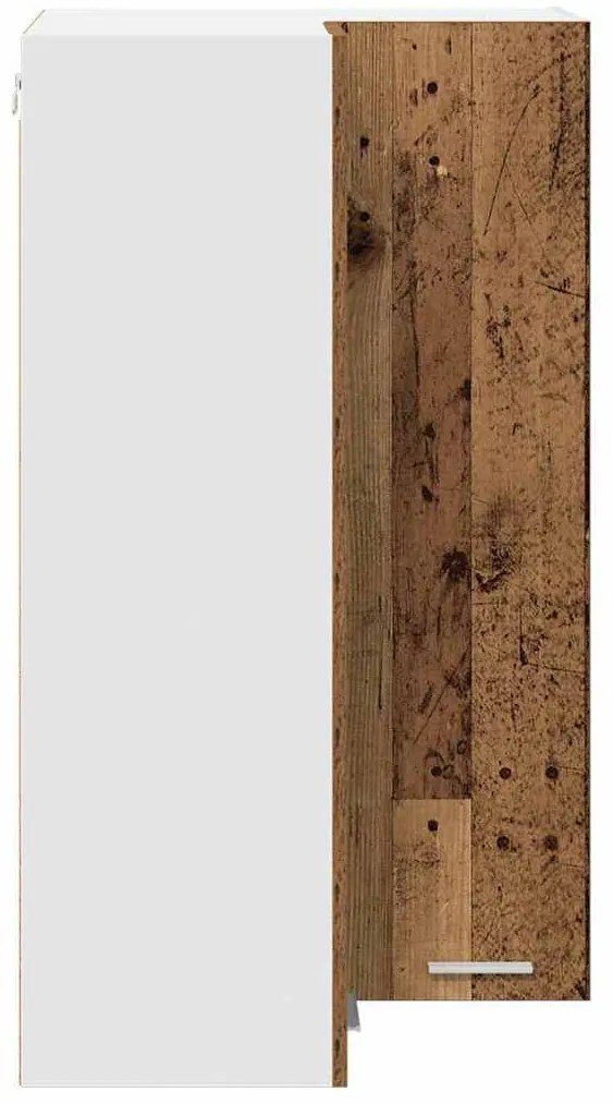 vidaXL Κρεμαστό ντουλάπι Παλαιό Ξύλο και Λευκό 57 x 57 x 100 εκ.