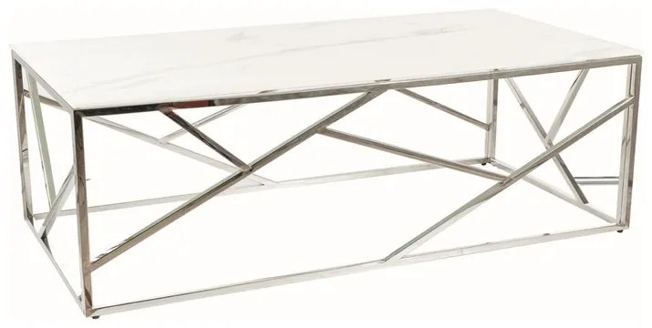 ŁAWA ESCADA A II BIAŁY EFEKT MARMURU/SREBRNY 120X60 DIOMMI-80-2756