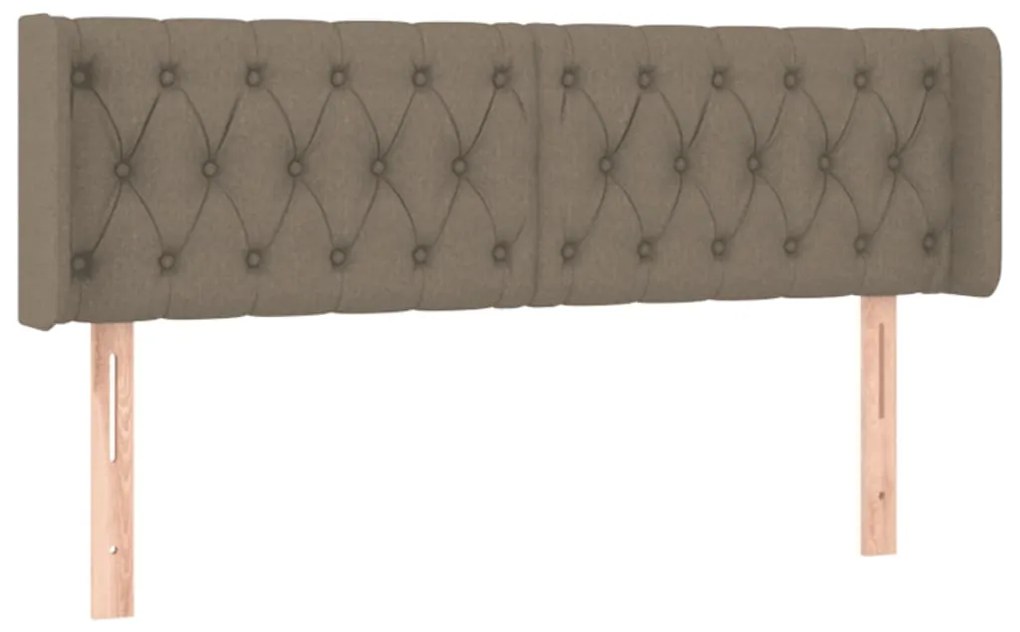 vidaXL Κεφαλάρι Κρεβατιού LED Taupe 163x16x78/88 εκ. Υφασμάτινο