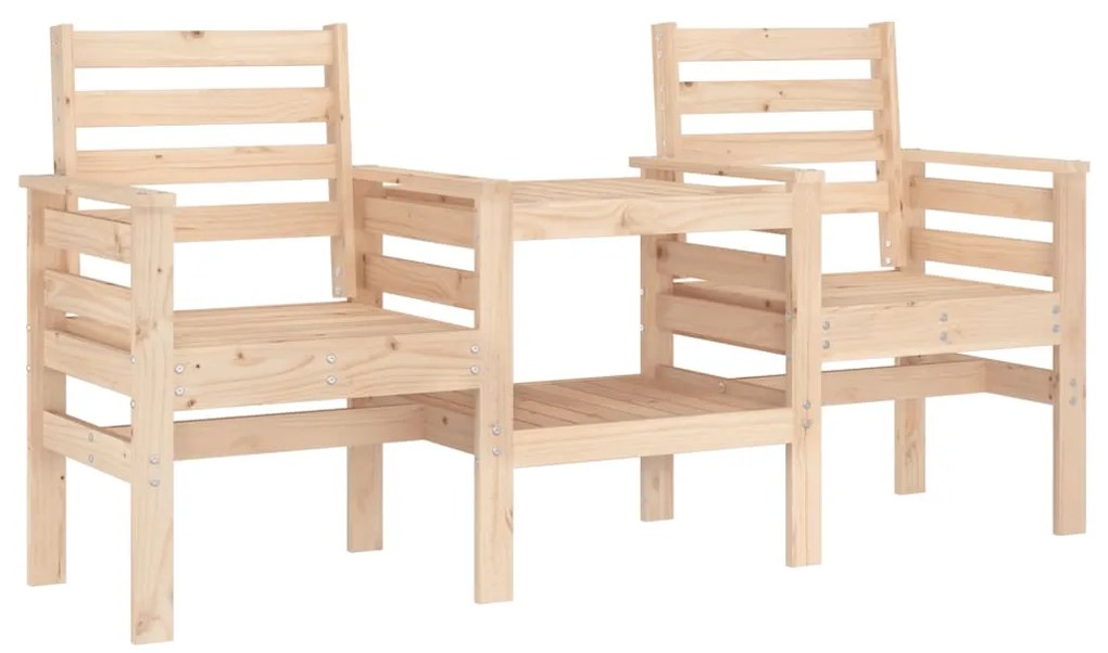 vidaXL Πάγκος Κήπου με Τραπέζι Διθέσιος Μασίφ Πεύκο