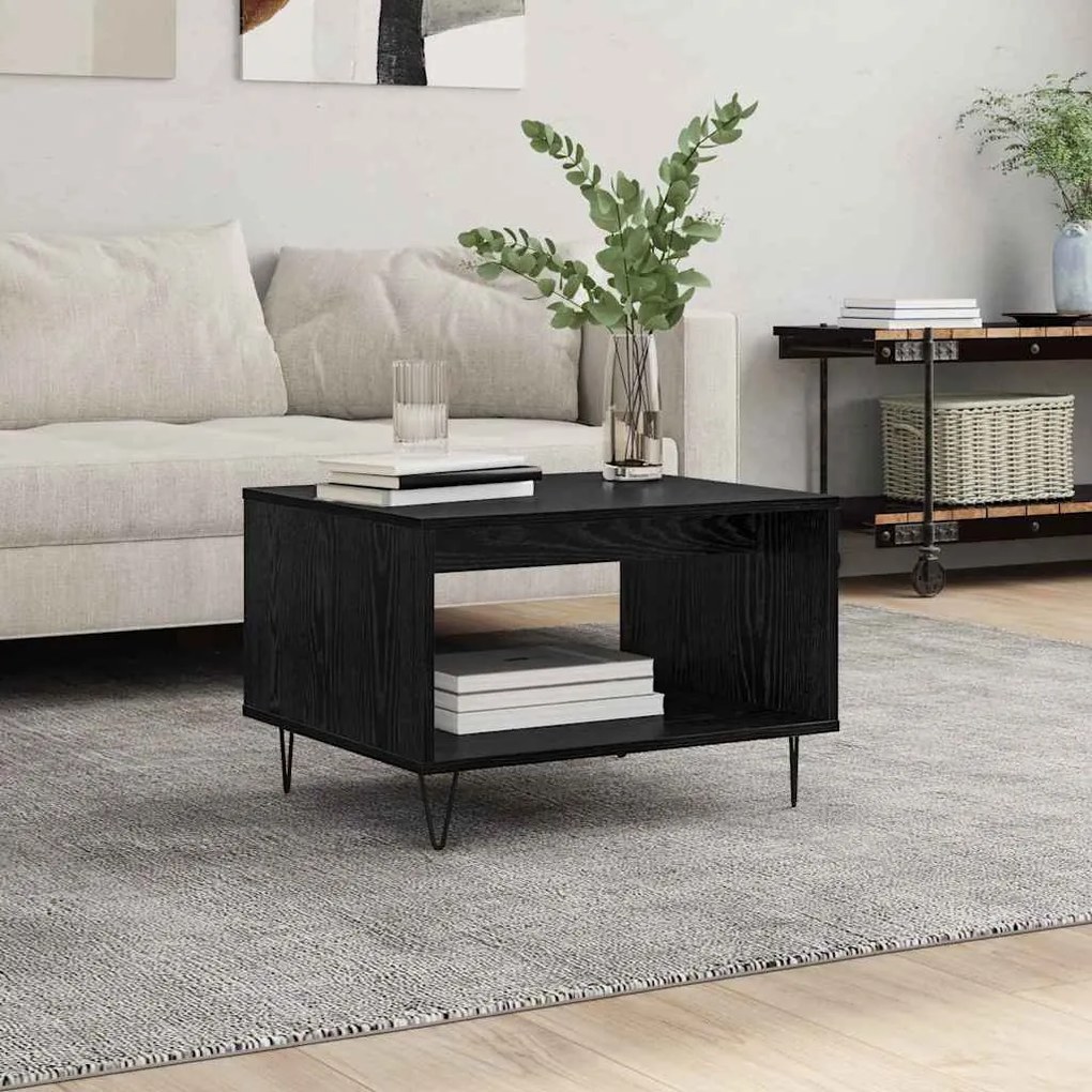 vidaXL Τραπεζάκι σαλονιού Μαύρη δρυς 60 x 50 x 40 εκ