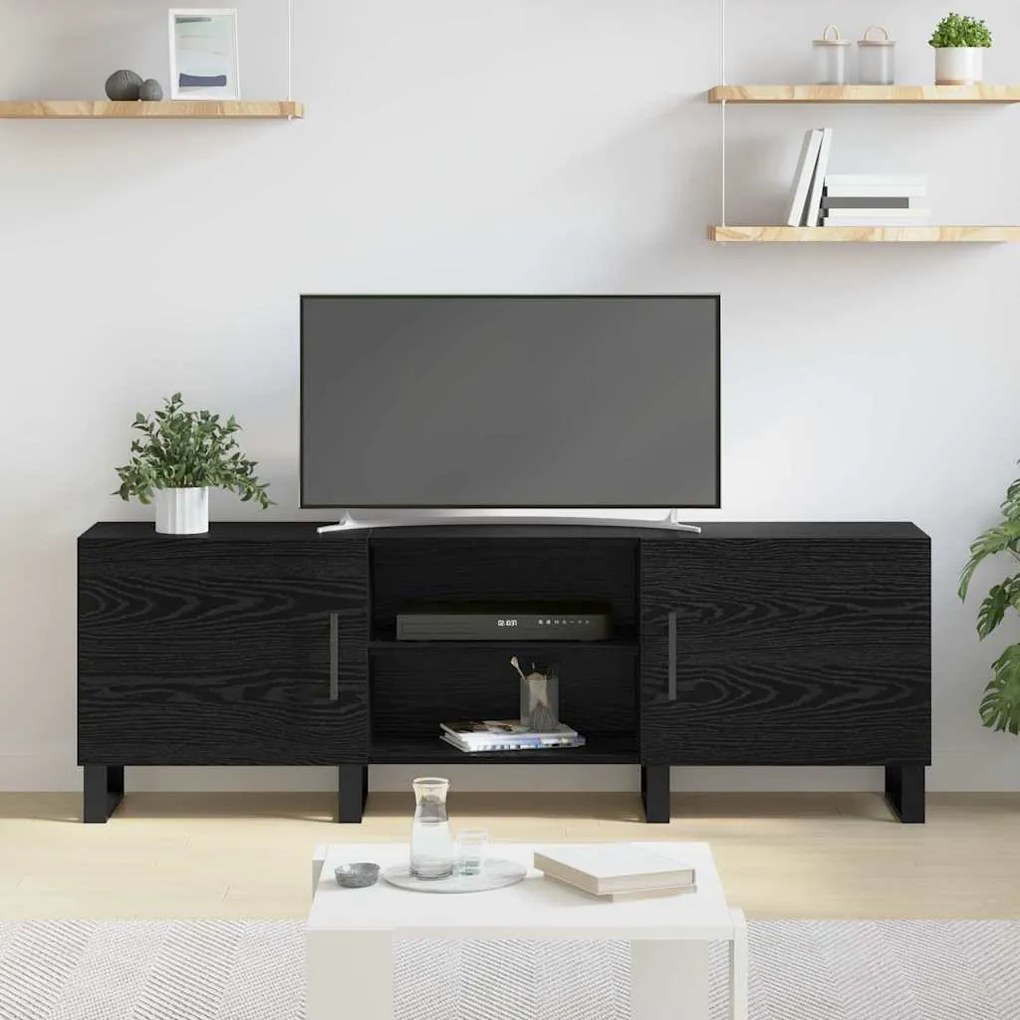 vidaXL Ντουλάπι TV με ράφι με αποθήκευση με πόρτα 150 x 30 x 50 cm Επεξεργασμένο ξύλο
