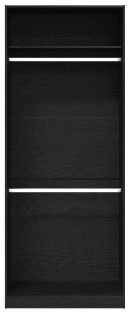 vidaXL Ντουλάπα Black Oak  - 80 x 50 x 200 cm, Φτιαγμένη από επεξεργασμένο ξύλο