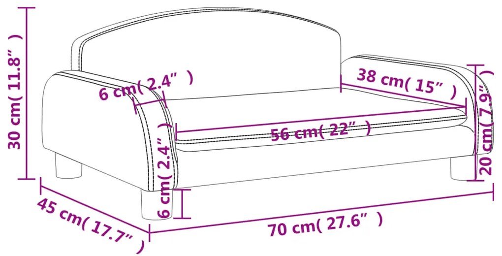 ΚΑΝΑΠΕΣ ΠΑΙΔΙΚΟΣ ΜΑΥΡΟΣ 70 X 45 X 30 ΕΚ. ΑΠΟ ΣΥΝΘΕΤΙΚΟ ΔΕΡΜΑ 3196363