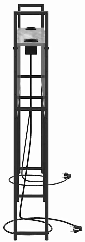 vidaXL Κεφαλάρι Αποθήκης με Σταθμό Φόρτισης με ράφι Γκρι sonoma 150 cm