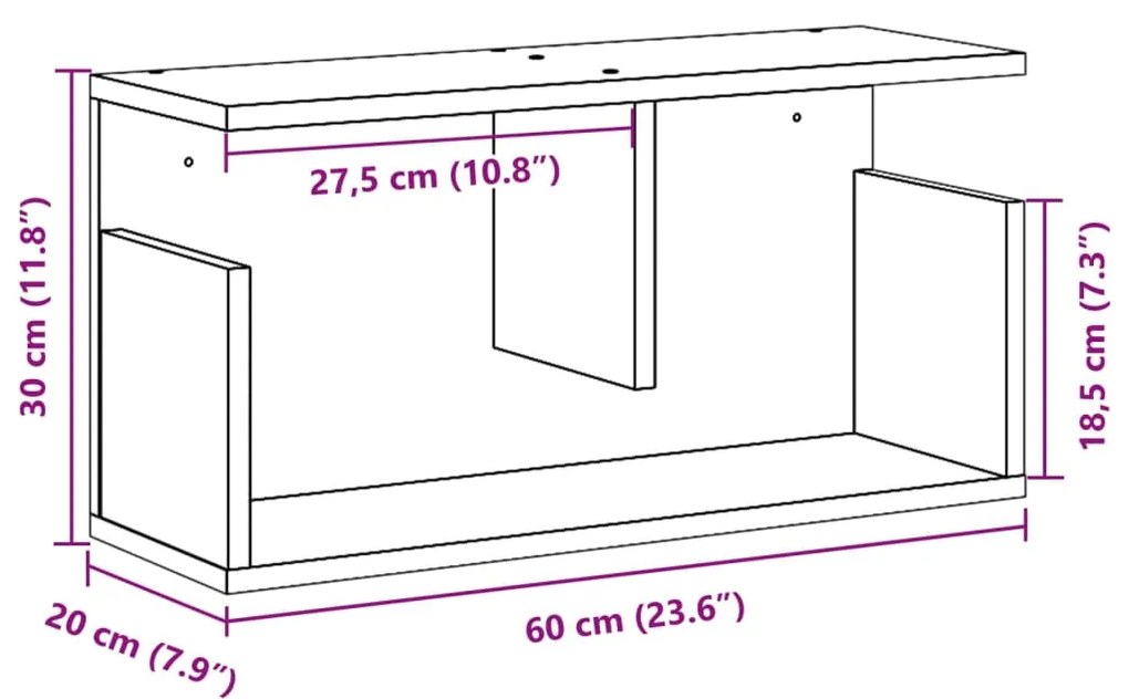 ΝΤΟΥΛΑΠΙ ΤΟΙΧΟΥ ΚΑΦΕ ΔΡΥΣ 60X20X30 ΕΚ. ΑΠΟ ΕΠΕΞΕΡΓΑΣΜΕΝΟ ΞΥΛΟ 854829