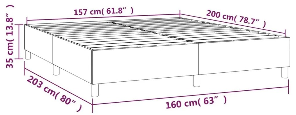 Πλαίσιο Κρεβατιού Boxspring Κρεμ 160x200 εκ. Συνθετικό Δέρμα - Κρεμ