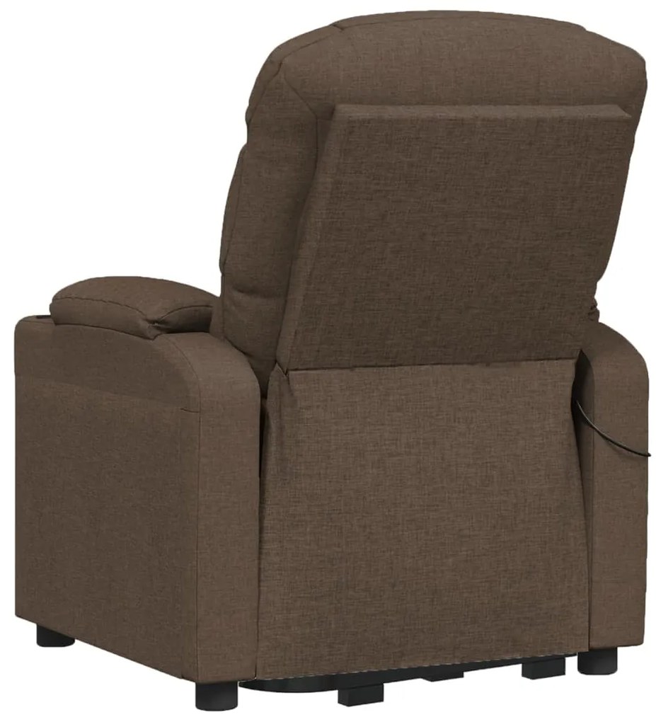 vidaXL Πολυθρόνα Μασάζ με Ανύψωση Καφέ Υφασμάτινη