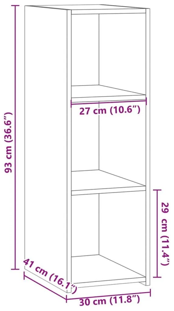 Βοηθητικό Ντουλάπι Καπνιστή Δρυς 30x41x93εκ. Επεξεργασμένο Ξύλο - Καφέ