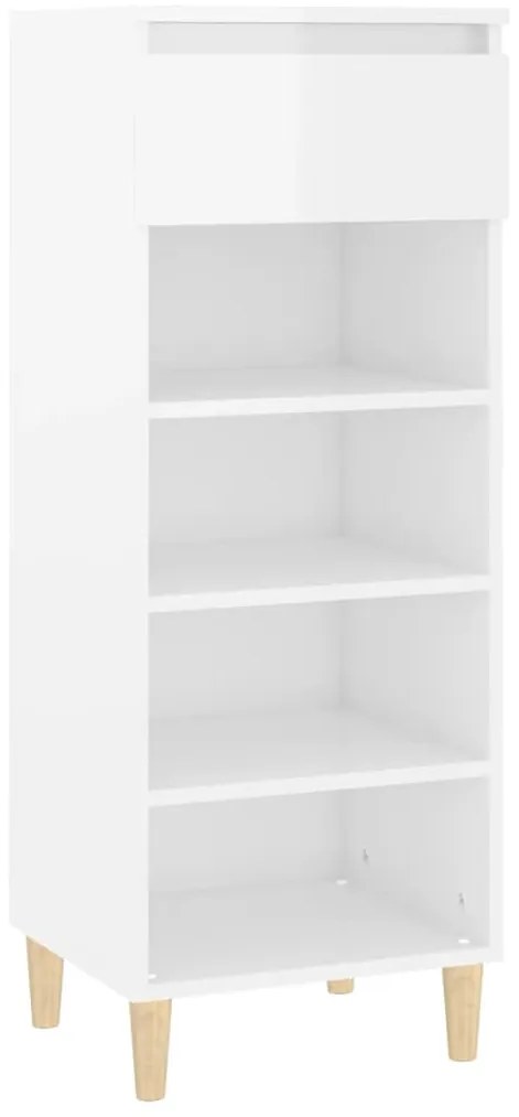 vidaXL Παπουτσοθήκη Γυαλιστερό Λευκό 40x36x105 εκ. Επεξεργασμένο Ξύλο