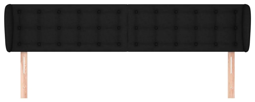 Κεφαλάρι με Πτερύγια Μαύρο 163x23x78/88 εκ. Υφασμάτινο 3117586