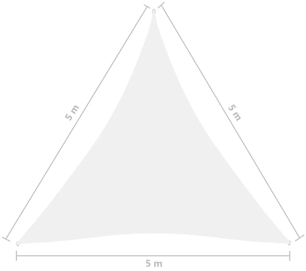 Πανί Σκίασης Τρίγωνο Λευκό 5 x 5 x 5 μ. από Ύφασμα Oxford - Λευκό