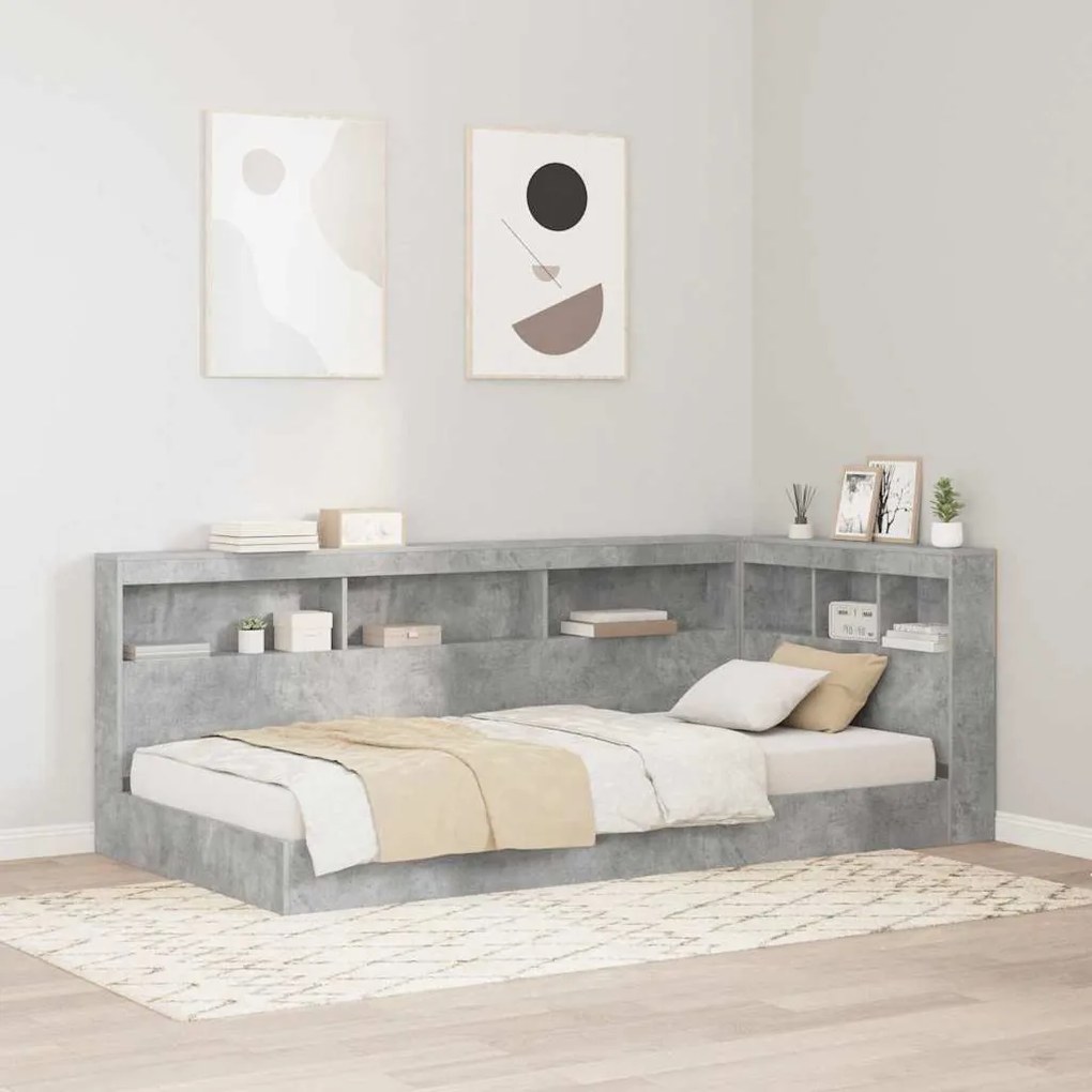 vidaXL Κεφαλάρι Αποθήκης Γκρι σκυροδέματος 75 cm Επεξεργασμένο ξύλο