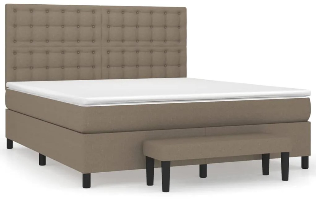 vidaXL Κρεβάτι Boxspring με Στρώμα Taupe 160x200 εκ. Υφασμάτινο