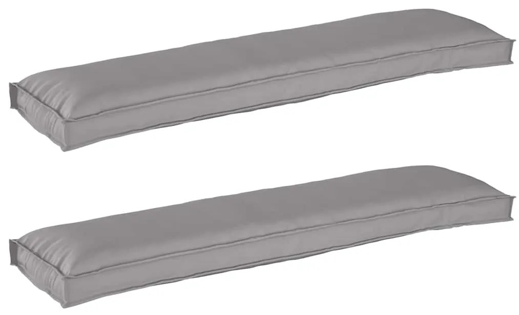 vidaXL Μαξιλάρια Παλέτας για Παγκάκι 2 τμχ Γκρι 150 x 40 x 8 cm από Oxford Ύφασμα
